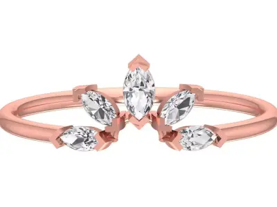 Solitaire Women Light Weight Marquise Stone Band Ring 3D print model buy