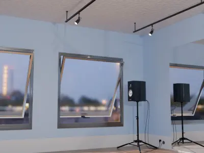 A simple dance studio 3D model