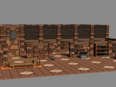Dungeon Modular Assets Low-poly 3D model