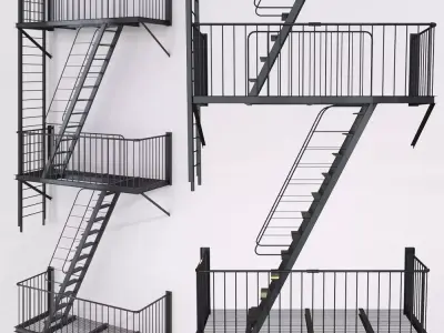 Street fire escape 3D model