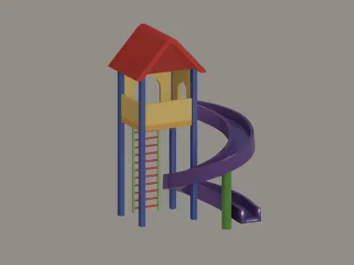 Playground Slide House Low-poly 3D model