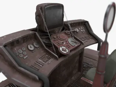 Steampunk Time Machine Low-poly 3D model