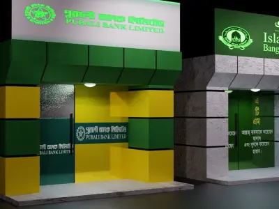 Bank Booth Free 3D model