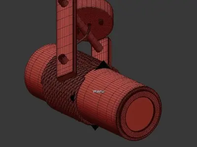 Vintage Wood Rope LED 3D model