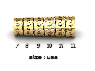 rings calligraphy 3D print model