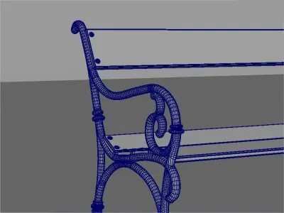 vienna public park bench 3D model