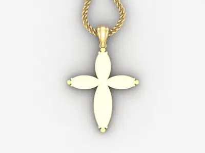 Light Gold 18K Cross Pendant 1CP055 3D print model