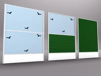 Plastic noise barrier 3D model