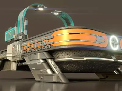 Sci Fi Bed  - Cyberpunk  concept - PBR Low-poly 3D model