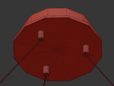 JANICE modern chandelier with metal and glass shades 3D model