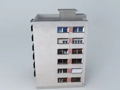 Residential Building Socialistic Style Low-poly 3D model