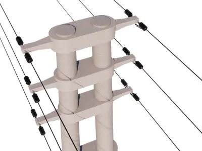 ELECTRIC TOWER-CONCRETE Low-poly 3D model