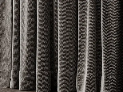 Curtains 6 herringbone 3D model