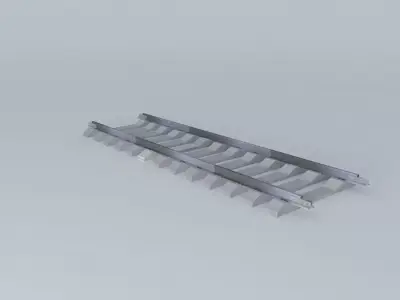 Rail Track Straight Concrete Sleepers Free 3D model