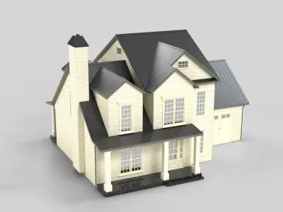Cottage House Design 14T5  Low-poly 3D model