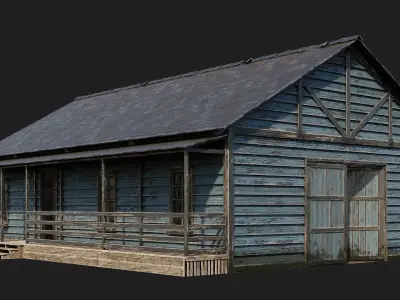 49-50-51-52 - Farm Buildings 4K PBR GameReady Low-poly 3D model