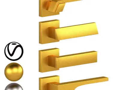 Collection of 12 Door Handles 3D Model Pack