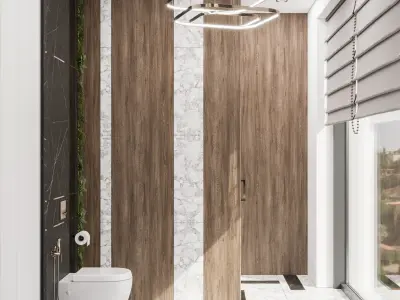 Bathroom design Low-poly 3D model