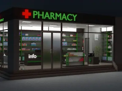 3D MODEL PHARMACY building 3D model