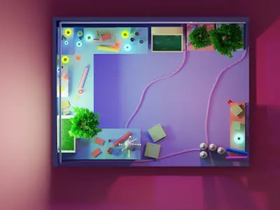 Garage laboratory from the animated series Rick and Morty 3D model