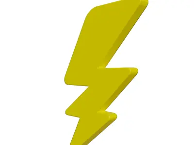 Electricity symbol Low-poly 3D model