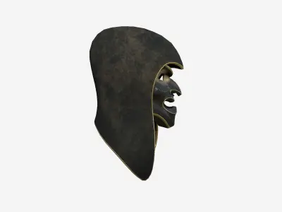 Assassin Mask A03 Black Gold - Character Design Fashion Low-poly 3D model