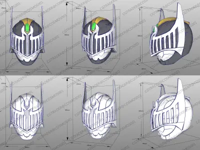 Kamen Rider Knight Helmet paper papekura Low-poly 3D model