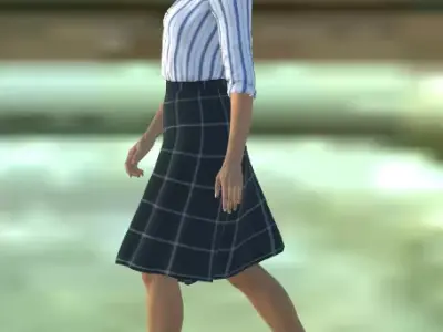 female assistant beautiful Low-poly 3D model