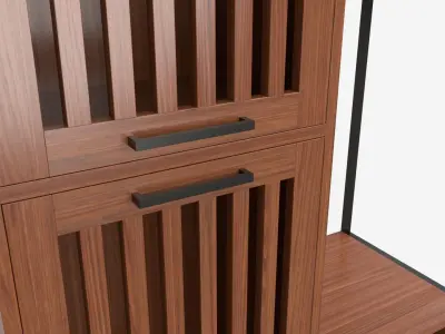 Cabinet Slat Door Walker Edison 3D model
