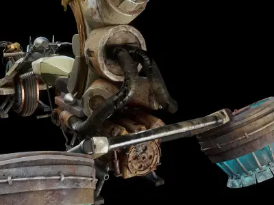 Turbo Mule Hover Motorcycle Low-poly 3D model