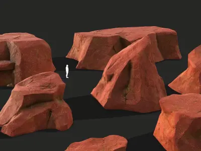 Mountain Rocks - 3D Models PBR Pack 03 Low-poly 3D model