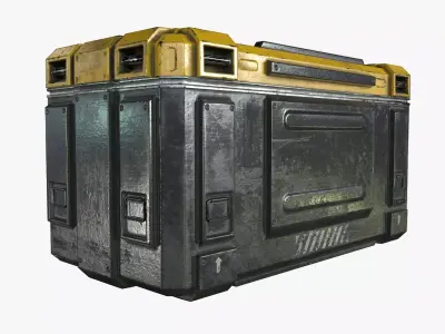 3D Sci Fi Industrial Crate Game Ready PBR Textures Low-poly 3D model
