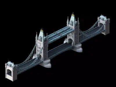 Sci Fi Building-London Tower Bridge 04 3D model