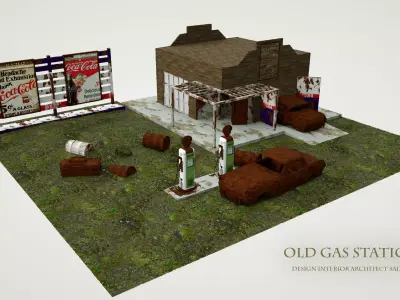 Old Gas Station  3D model