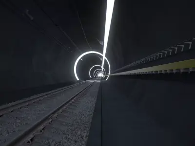 Tunnel Subway Cinematic Sci-Fi Hyperloop Realistic 3D model