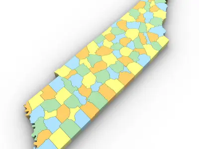 Tennessee Political Map 3D model