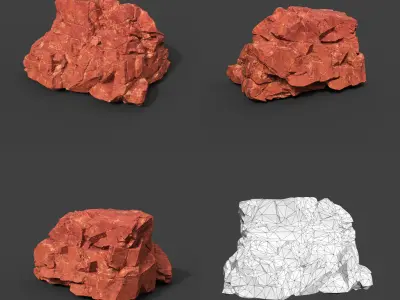 Low poly Sandstone Modular Rock 211210 Low-poly 3D model