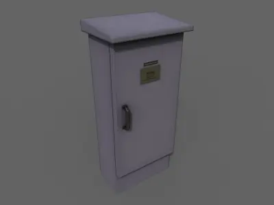PBR Electric Box Purple V5 Low-poly 3D model