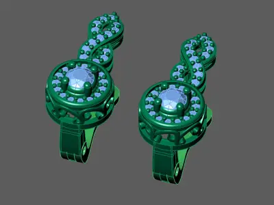 Women Earrings 3DM STL Womens Earring Renders 3D print models   3D print model