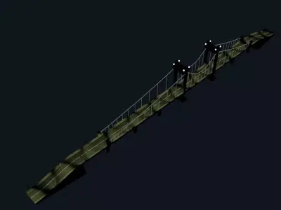 Bridge on night Free low-poly 3D model