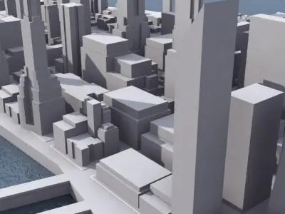 Stylised Manhattan Low-poly 3D model