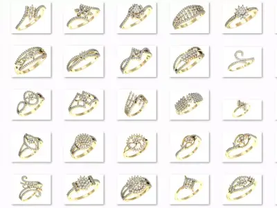 99 WOMEN RING FILES LESS THAN 3 GM LIGHT WT  3D print model