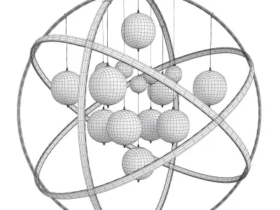  Atomic nucleus Chandelier Low-poly 3D model