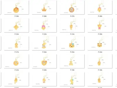 382 Diamond Charm Kids Pendant Pack 3D print model