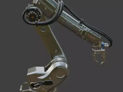 Industrial Robotic Arm PBR 3D Model High Detail 3D model