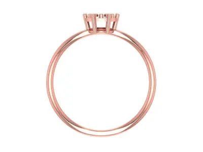 Solitaire Women Light Weight Band Ring 3D print model 9