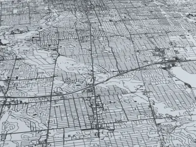 Toronto Road Network and Streets 3D model