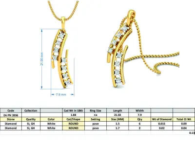Solitaire Women pendant 3D print model get