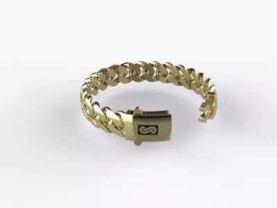 Monaco Hollow Cuban Link Bracelet 11mm 3D print model