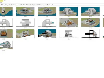 Villa C7 - Sketchup dwg lumion render picture 3D model